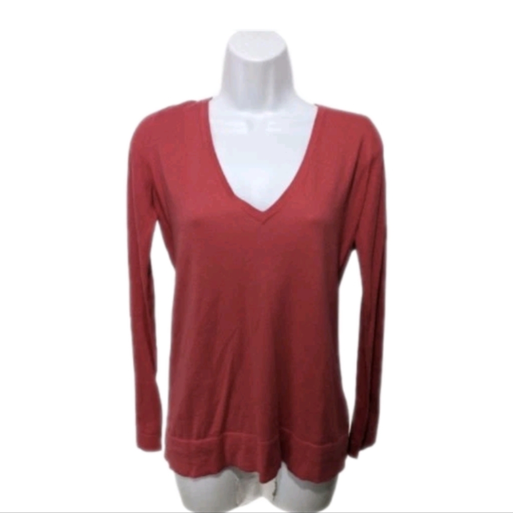 J Crew V Neck Pullover Sweater Long Sleeve S Lightweight 8000
